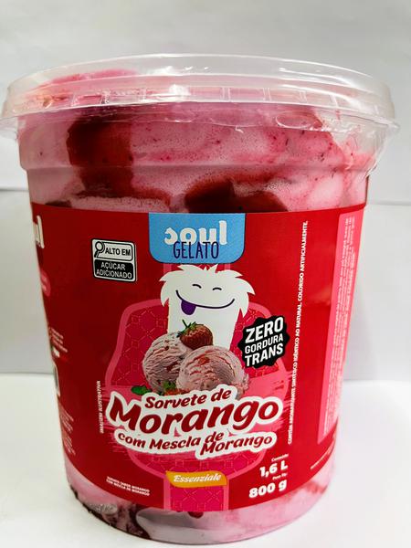 SORVETE SOUL GELATO MORANGO 1.6L