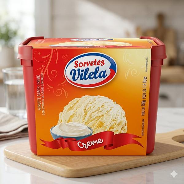 SORVETE VILELA CREME 1.5L