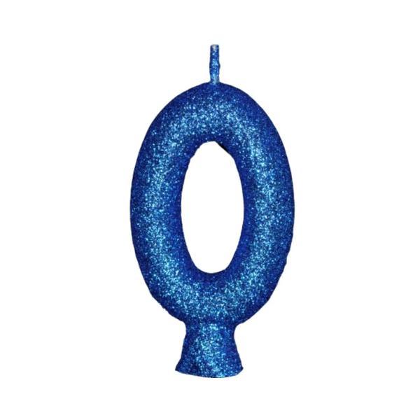VELA TIO FESTINHAS GLITER AZUL N 0