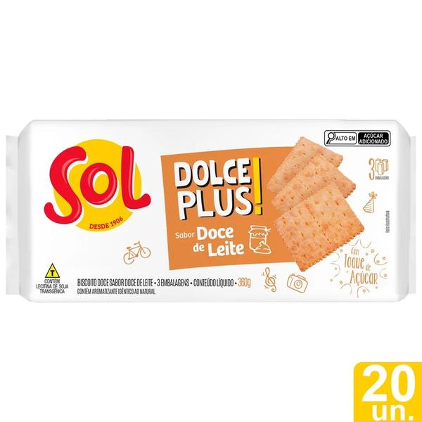 BISC SOL DOLCE PLUS 360G DOCE LEITE