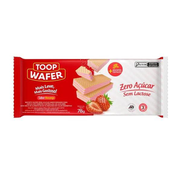 BISCOITO MORANGO ZERO ACUCAR 78G TOOP WA