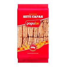 BISCOITO SETE CAPAS POPULAR 250G