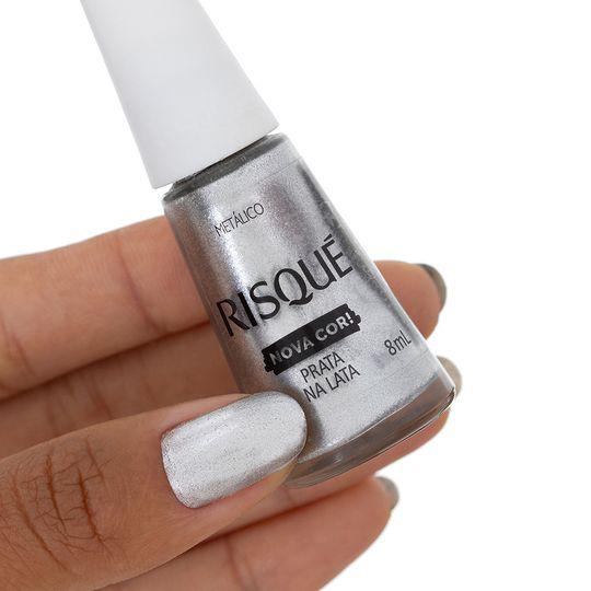ESMALTE RISQUE MET.PRATA NA LATA BL