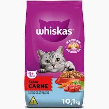 RACAO WHISKAS GATOS CASTRADOS CARNE 1KG