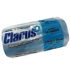 SACO P/LIXO CLARUS ROLINHO AZUL 50L C/10