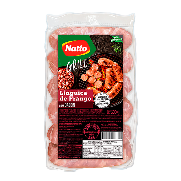 LINGUICA NATTO CONG FRANGO BACON 600G