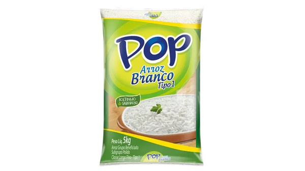 Arroz Branco Tipo 1 Pacote Pop 5Kg