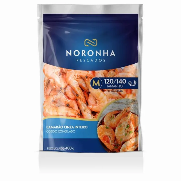 CAMARAO CINZA INT PRE-COZIDO CG 120/140 PCT 400G NORONHA