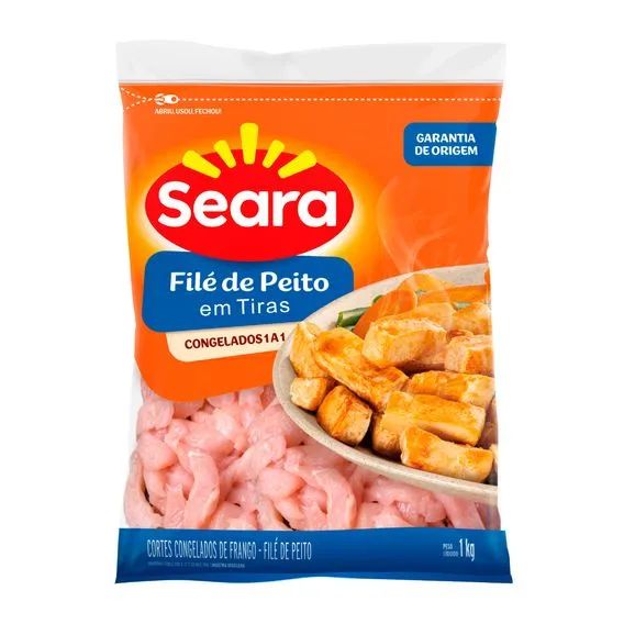 FILE DE PEITO FGO EM TIRAS SEARA IQF 1KG