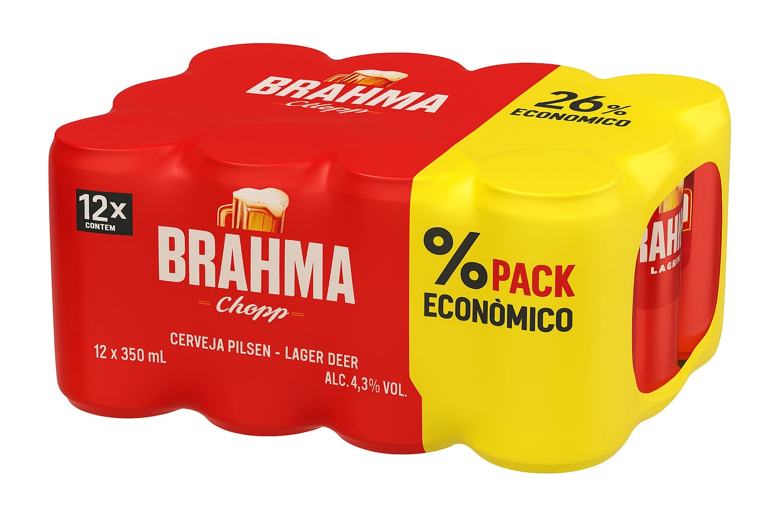 CERV BRAHMA CHOPP MULTIPACK C/12 350ML