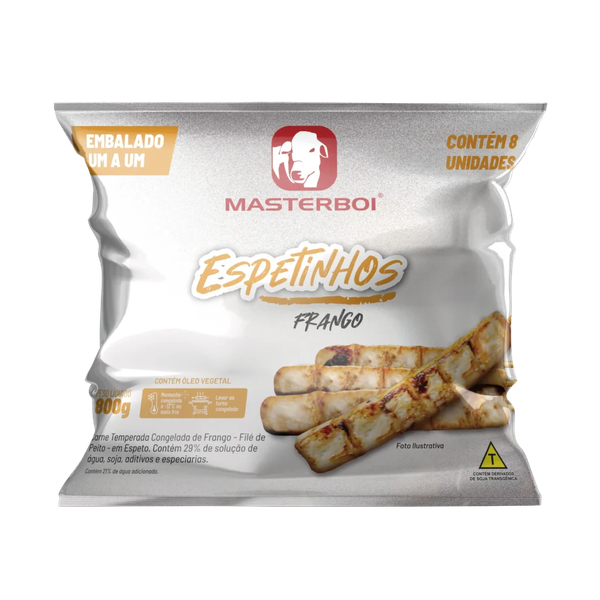 ESPETINHO FRANGO TEMPERADO MASTERBOI 800G