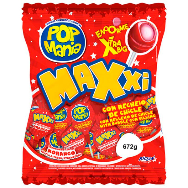 PIRULITO POP MANIA MAXXI 672G MORANGO