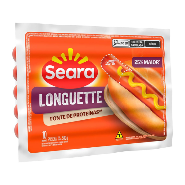 SALSICHA LONGUETTE SEARA 500G