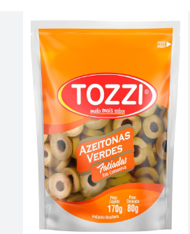 AZEITONA TOZZI VERDE FATIADA 80G SACHE