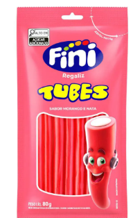 BALA FINI TUBINHO DOCE MORANGO 80G