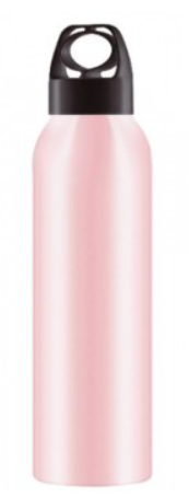 GARRAFA TAMPA PRETA  ANEL NUDE ROSA 800ML