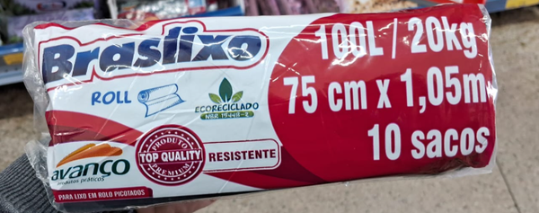 SACO LIXO BRASLIXO ROLO 100L 10N