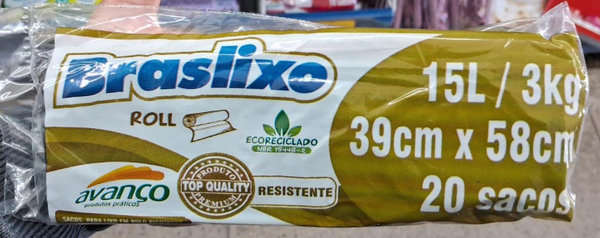 SACO LIXO BRASLIXO ROLO 15L 20UN