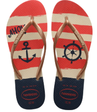 SAND HAV SLIM NAUTICAL BG PALHA/RS GOLDE 37/8