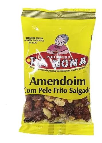 Amendoim C/Pele Frito Da Nona 80g Salgado