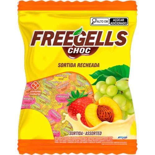 Bala Freegells Sortida Recheada 475g Chocolate Branco
