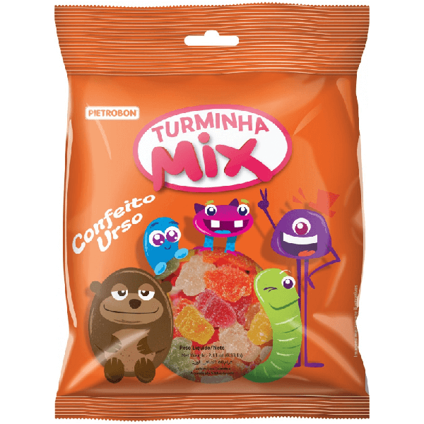 Bala Goma Turminha Mix 60g Confeito Urso