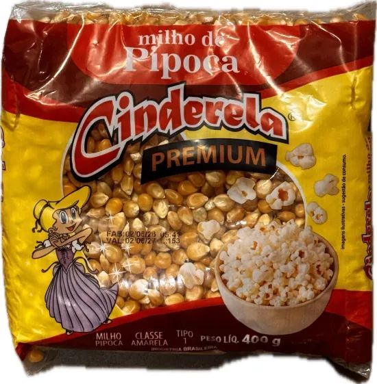 Milho Pipoca Cinderela 400g Premium