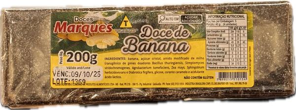 Doce Marques Banana 200g Barra Banana