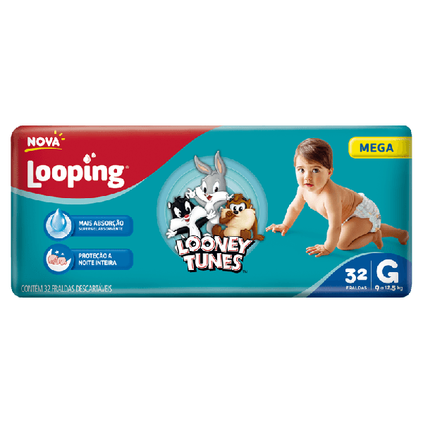 Fralda Looney Tunes Mega C/32 Tam g