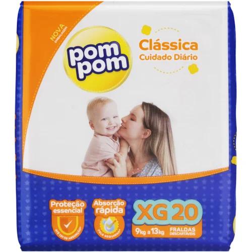 Fralda Pompom Classica Xg.  C/20 Classica Xg