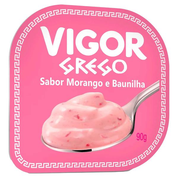 Iogurte Vigor Grego 90g Morango C/ Baunilha