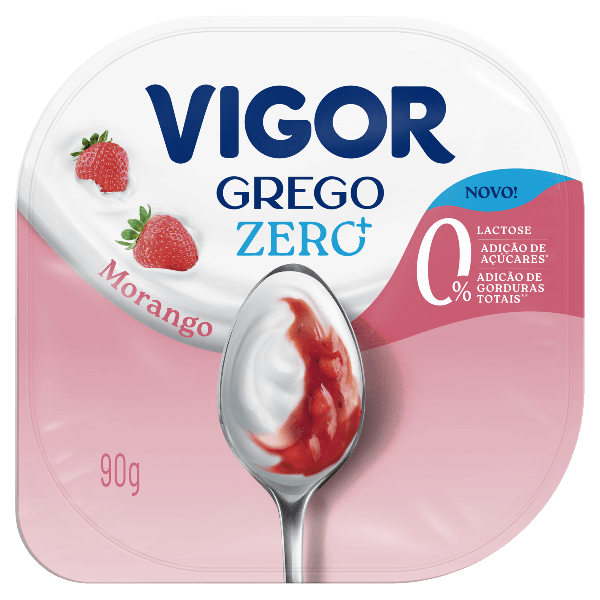 Iogurte Vigor Grego Zero 90g Morango