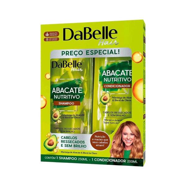 Kit 1 Shampoo+1 Cond Dabelle 450ml Abacate