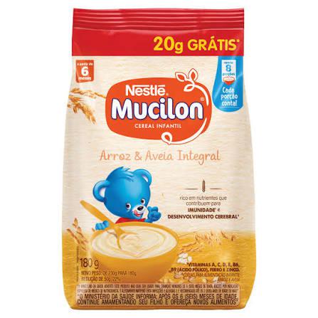 Mucilon Sachet 180g 20g Gratis Arroz e Aveia
