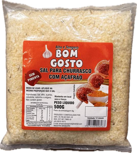 Sal Grosso Churrasco Bom Gosto 500g C/Acafrao