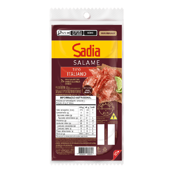 Salame Italiano Sadia 100g Fatiados