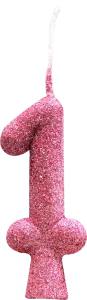 Vela Aniversario Tubular Premium N1 Rose