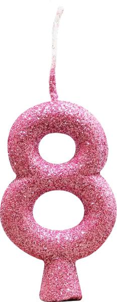 Vela Aniversario Tubular Premium N8 Rose