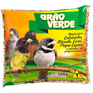 RACAO P/ PASSAROS PEQ PORTE GRAO VERDE 500G
