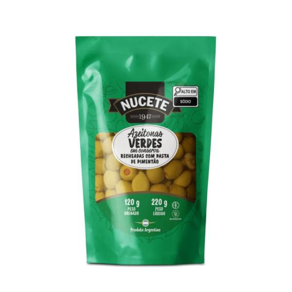 AZEITONA VERDE NUCETE RECHEADA SACHÊ 120G