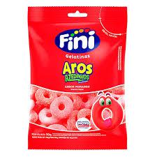 BALA GELATINA AROS DE MORANGO FINI 90GR