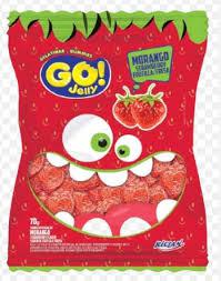 BALA GELATINA GO JELLY MORANGO 70GR