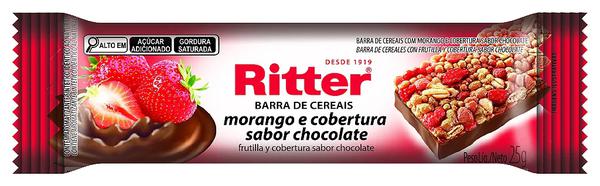 BARRA CEREAL RITTER MORANGO/AVEIA/CHOCOLATE 25GR