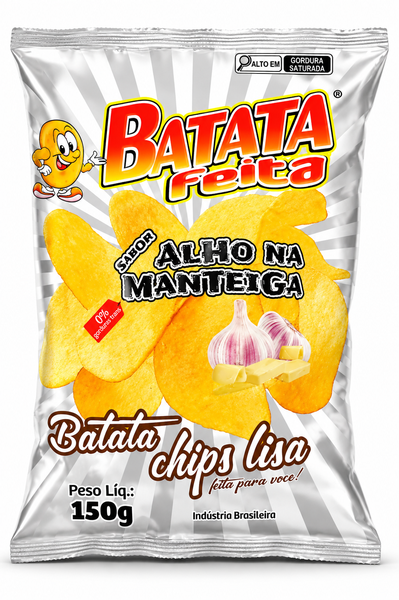 BATATA CHIPS FEITA 150G LISA ALHO MANTEIGA