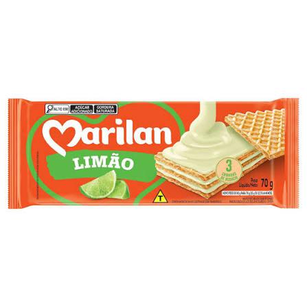 BISCOITO MARILAN WAFER 70G LIMAO