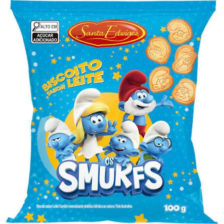 BISCOITO SANTA EDWIGES 100G SMURF AO LEITE