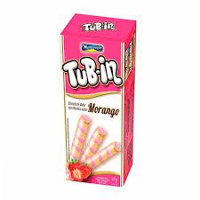 BISCOITO WAFER TUBIN RECHEIO MORANGO 48GR