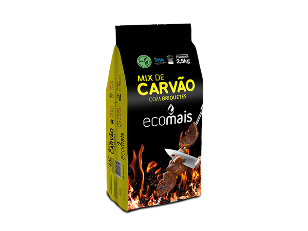 CARVAO BRIQUETE ECOMAIS 2,5KG ECOLOGICO