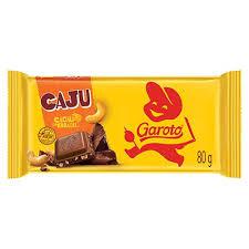 CHOCOLATE BARRA GAROTO CASTANHA CAJU 80GR