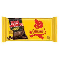 CHOCOLATE GAROTO MEIO AMARGO TABLETE 80G